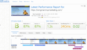 Website benchmarking tool for MSPs