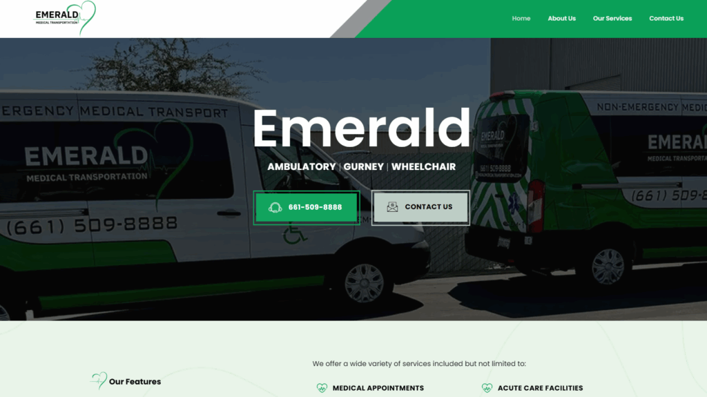 Website Example - Emerald Transportation