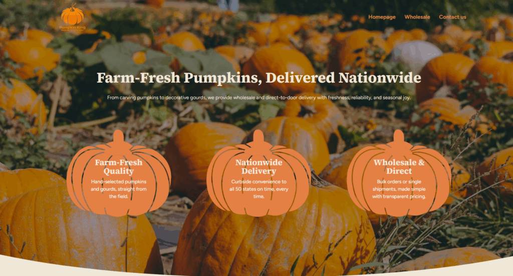 Website Example - Pumpkin King